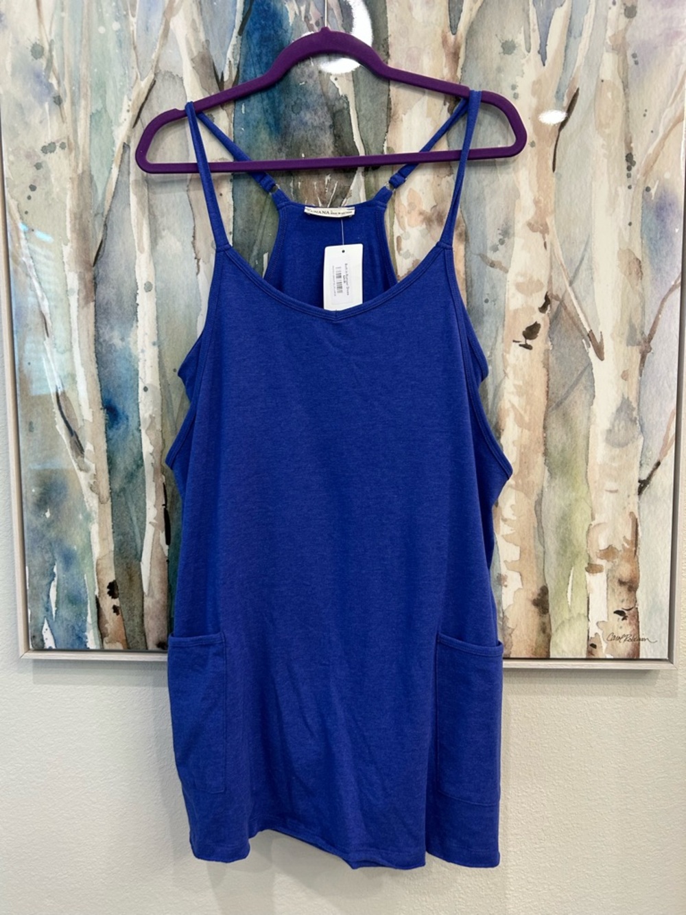 Zenana Outfitters Royal Blue Women's Camisole Tank with Pockets